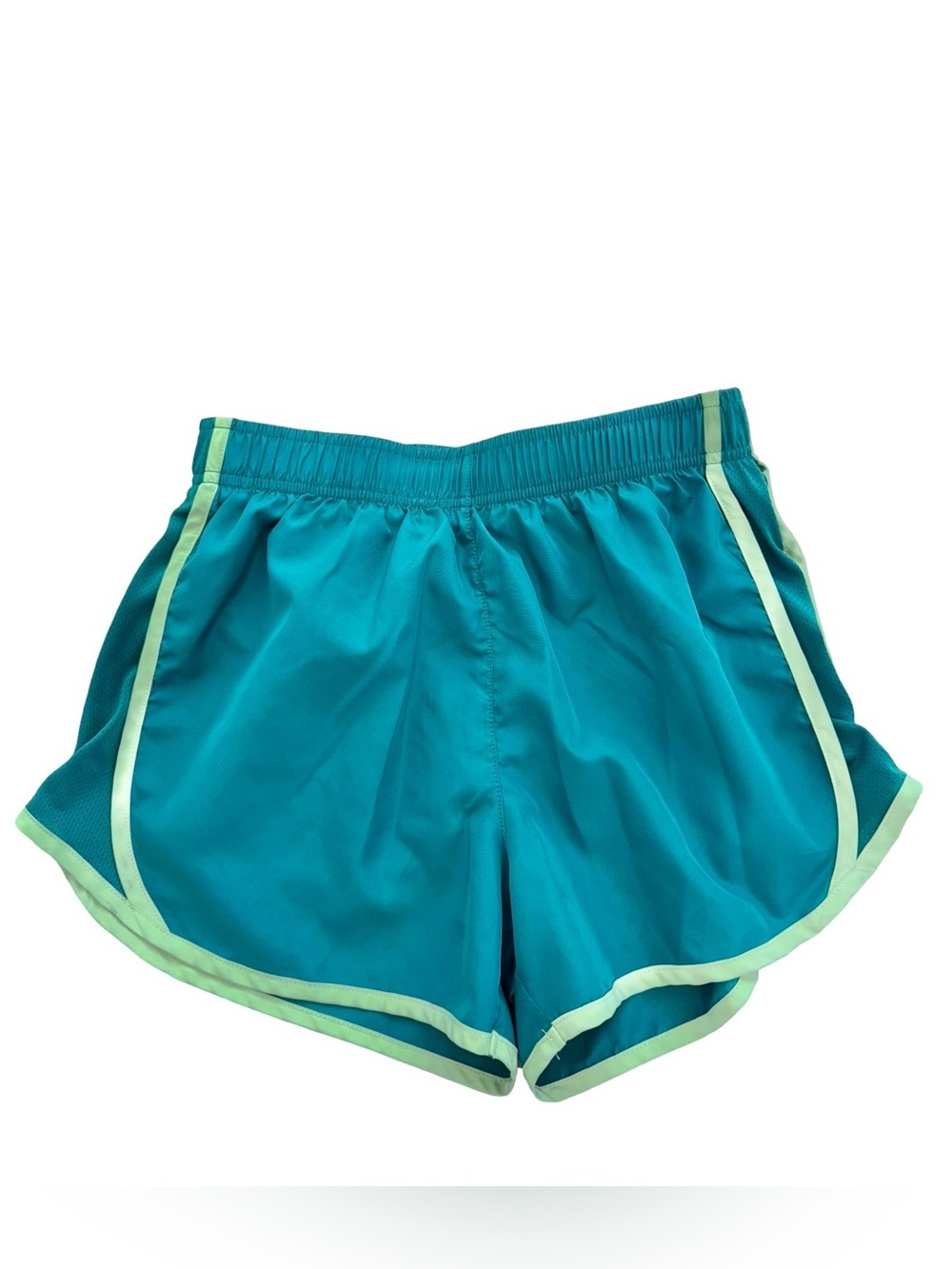 Women’s Teal Athletic Shorts with Light Green Trim